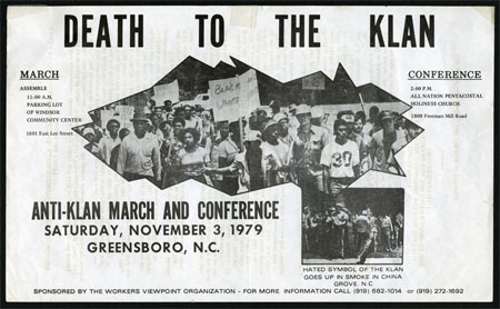 &quot;Death to the Klan flyer, circa November 1979.&quot;